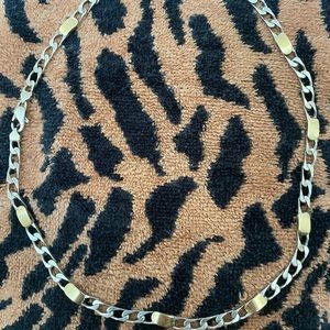 Tiffany vintage sterling silver and 18k gold accents necklace 17.78 inches